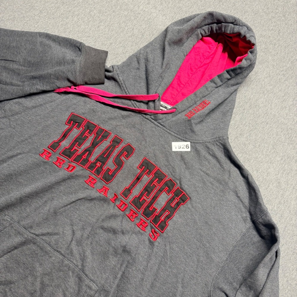 Stadium Athletics Texas Tech Red Raiders Hoodie Gray Red XXL NCAA Sweatshirt